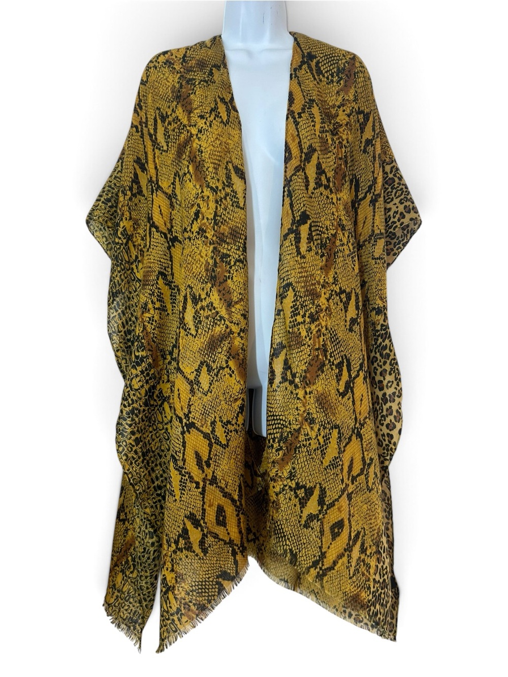 Do Everything In Love Snakeskin Open Front Kimono Layering Jacket OSFM